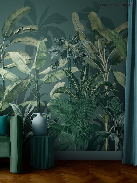 Graham & Brown Teal Congo Fixed 4M Mural (AW9564) | £300