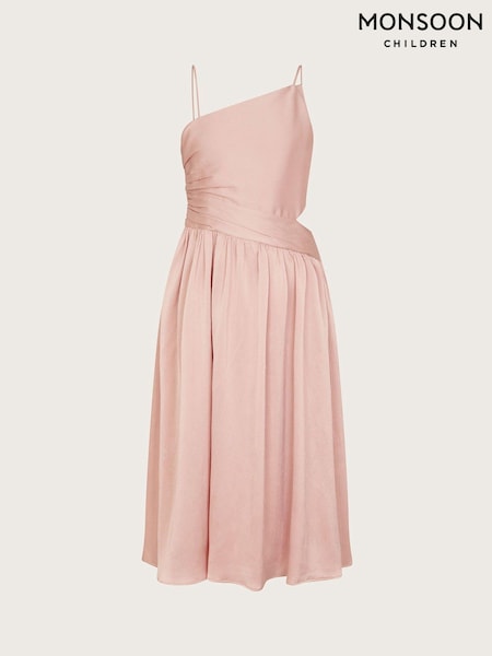 Monsoon Pink Satin Cut-Out Prom Dress (AW9620) | £28 - £30