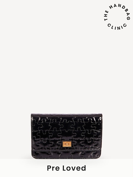 CHANEL Black Wallet On Chain Patent Leather Handbag (AW9772) | £2,225