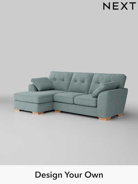 Chunky Chenille/Light Teal Green Stamford Buttoned Back (AW9884) | £1,875