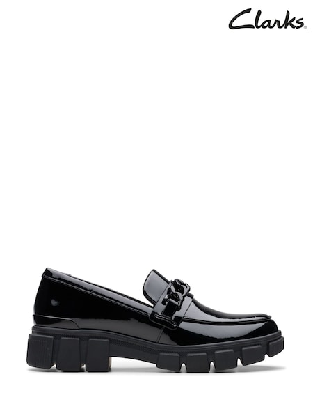 Clarks Black Patent Wide Fit (G) Leather Evyn Walk Shoes (AW9924) | £52