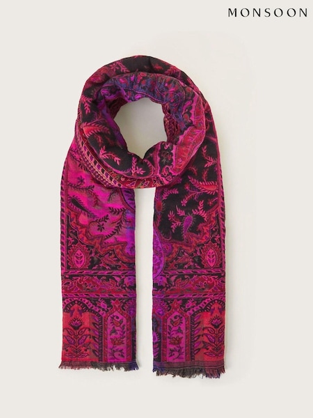 Monsoon Pink Mae Paisley Blanket Scarf (AW9960) | £39