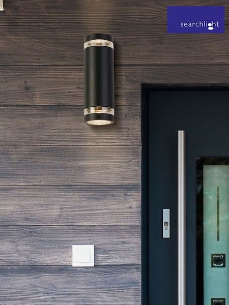 Searchlight Black and Clear Texas Outdoor Wall Light (AY0011) | £26