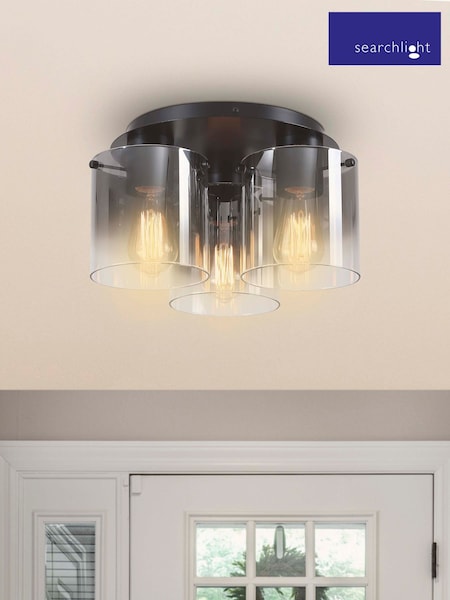 Searchlight Black Santorini 3 Light Flush Ceiling Light (AY0021) | £135