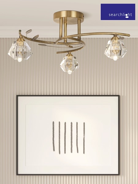 Searchlight Antique Brass Diamond 3 Light Ceiling Light (AY0044) | £62