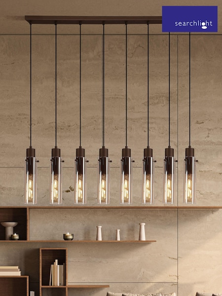 Searchlight Mocha and Amber Fira 8 Light Bar Pendant Ceiling Light (AY0055) | £225
