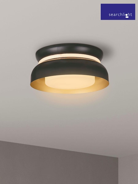 Searchlight Black and Gold Hambel Flush Ceiling Light (AY0059) | £66
