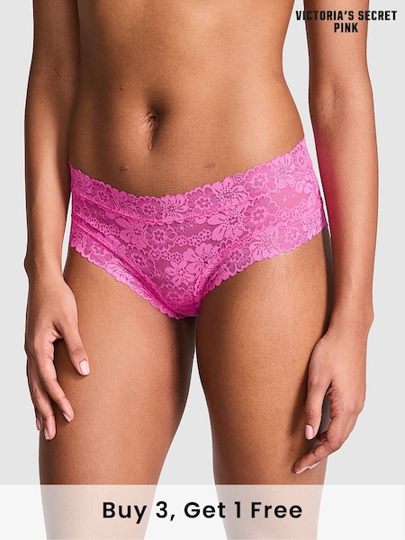 Victoria's Secret PINK Pink Gossip Cheeky Floral Lace Knickers (AY0118) | £9
