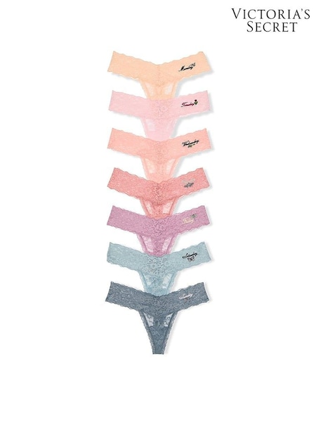 Victoria's Secret Yellow/Pink/Blue Thong 7 Pack Knickers (AY0129) | £35