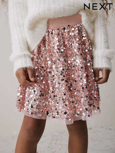 Champagne Gold Sequin Bubble Skirt (3-16yrs) (AY0178) | £23 - £28