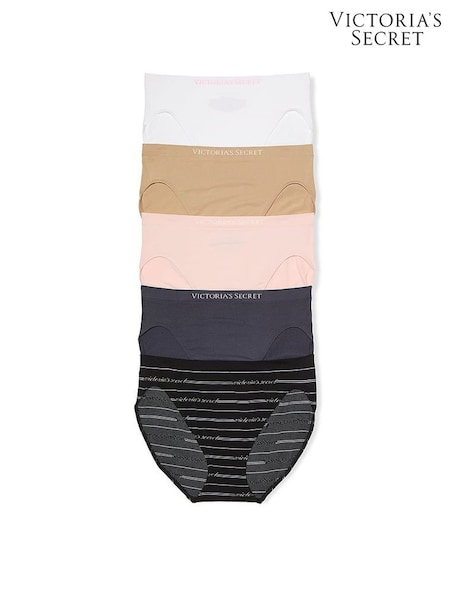 Victoria's Secret White/Nude/Pink/Black Brief 5 Pack Knickers (AY0404) | £27