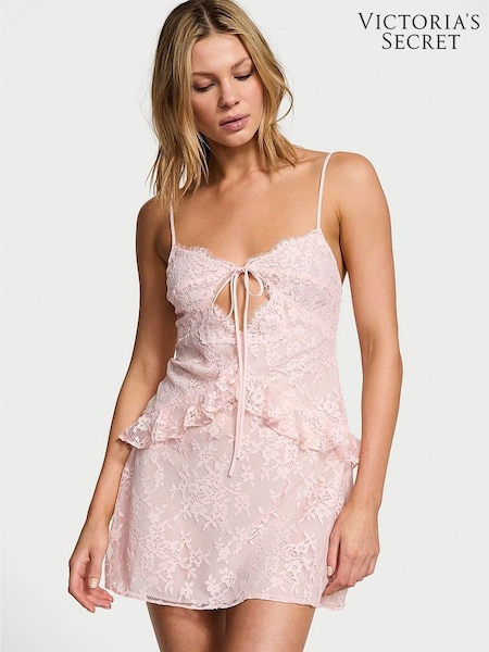 Victoria's Secret Purest Pink Lace Slip Dress (AY0416) | £69