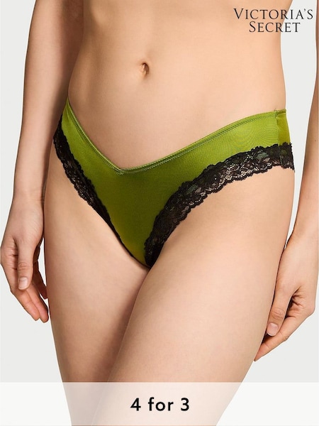 Victoria's Secret Pear Green Cheeky Lace Trim Knickers (AY0428) | £18