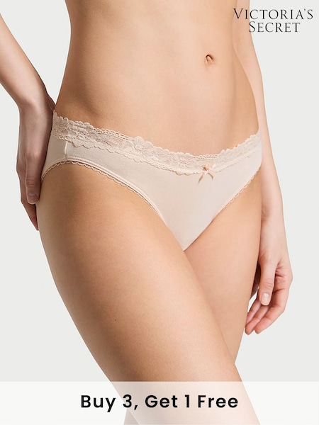 Victoria's Secret Marzipan Nude Bikini Lace Waist Knickers (AY0445) | £9