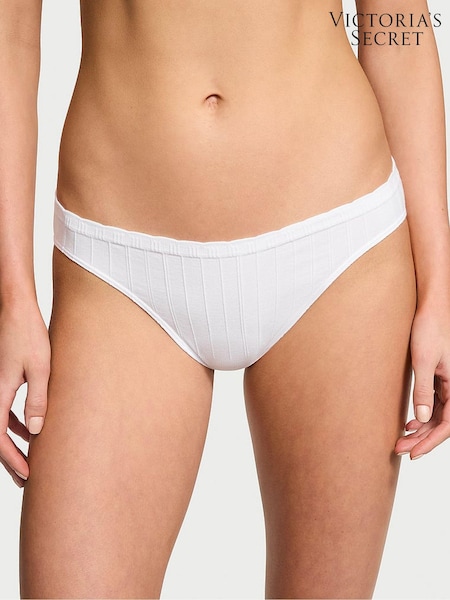 Victoria's Secret White Bikini Ribbed Knickers (AY0465) | £9