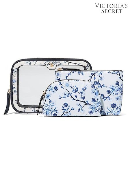 Victoria's Secret Blue and White Travel Trio Makeup Bag (AY0500) | £35