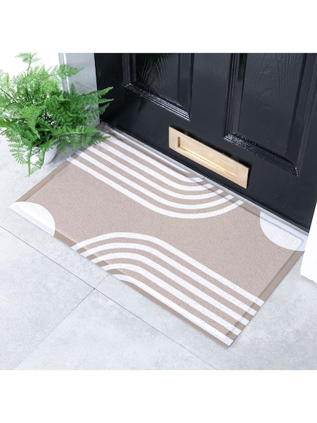 Artsy Mats Multi Beige Abstract Lines Indoor  Outdoor Doormat (AY0683) | £25