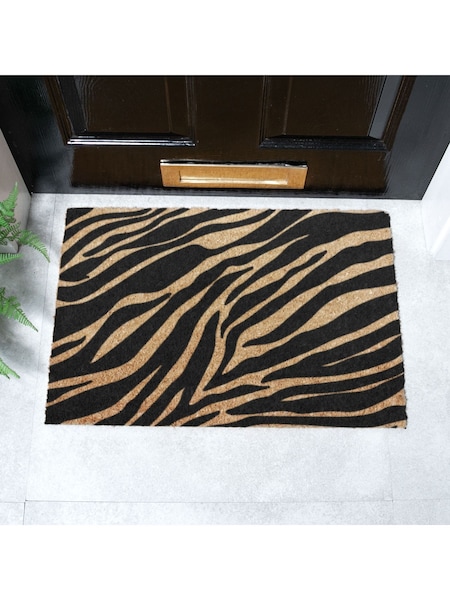 Artsy Mats Natural and Black Zebra Print Doormat (AY0724) | £20