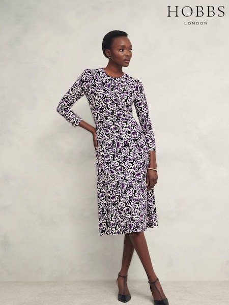 Hobbs Purple Paige Jersey Dress (AY0741) | £99