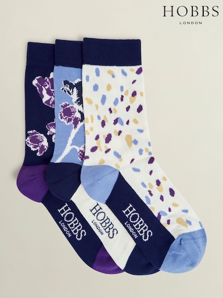 Hobbs Blue Floral Socks Set (AY0747) | £25