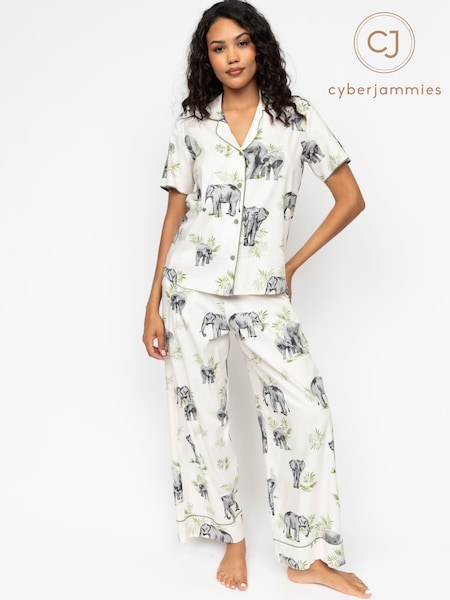 Cyberjammies White Short Sleeve Pyjama Set (AY0793) | £50