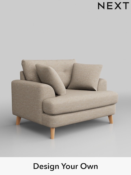 Boucle Weave Easy Clean/Dark Natural Parker Buttoned Back (AY0869) | £925
