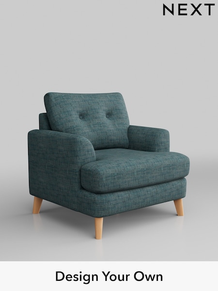 Boucle Weave Easy Clean/Dark Teal Green Parker Buttoned Back (AY0877) | £825