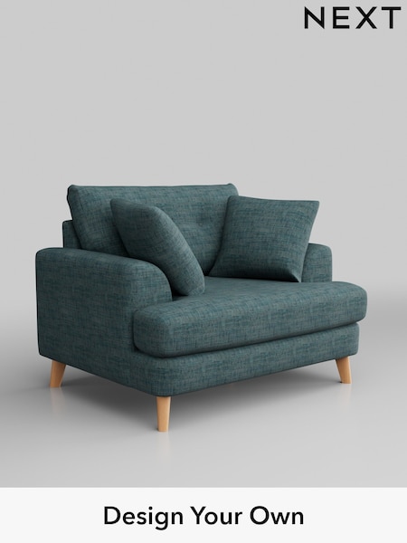 Boucle Weave Easy Clean/Dark Teal Green Parker Buttoned Back (AY0877) | £925