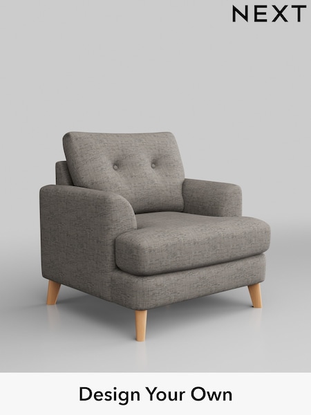 Boucle Weave Easy Clean/Light Dove Grey Parker Buttoned Back (AY0878) | £825