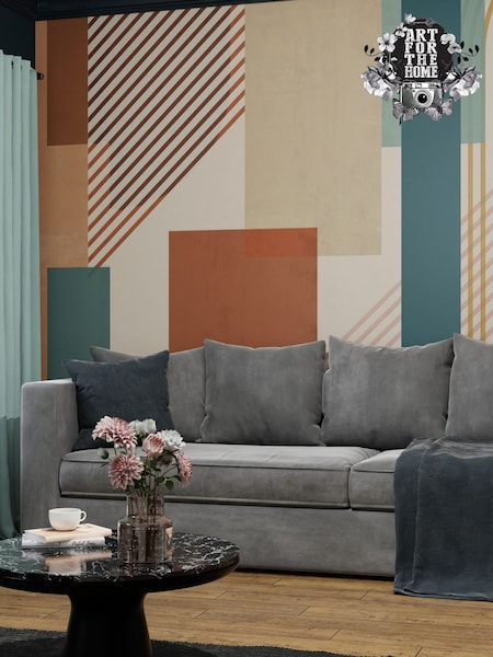 Art For The Home Teal Terracotta Graphic Fixed Size 3M Mural (AY0941) | £195