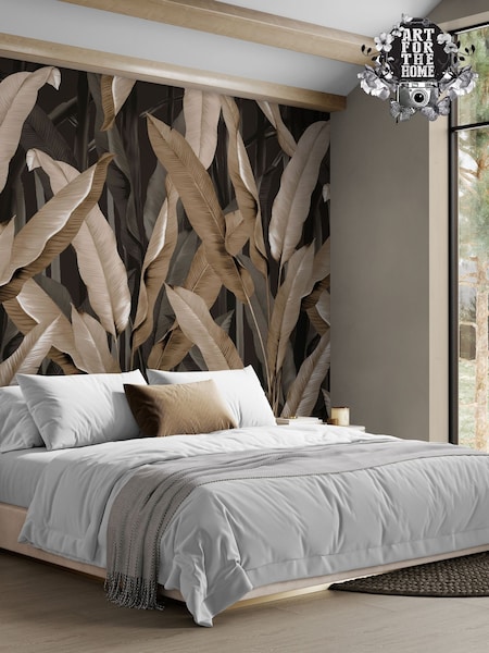 Art For The Home Black Banana Leaf Fixed Size 4M Mural (AY0946) | £240