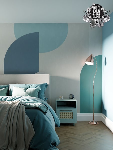 Art For The Home Teal Curve & Arch Geo Fixed Size 4M Mural (AY0950) | £240