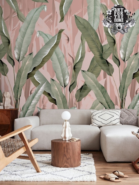 Art For The Home Pink Banana Leaf Fixed Size 4M Mural (AY0953) | £240