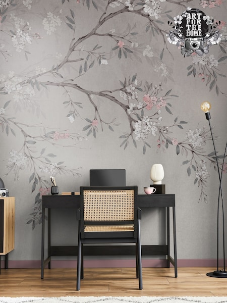 Art For The Home Grey Blossom Trail Fixed Size 3M Mural (AY0968) | £195
