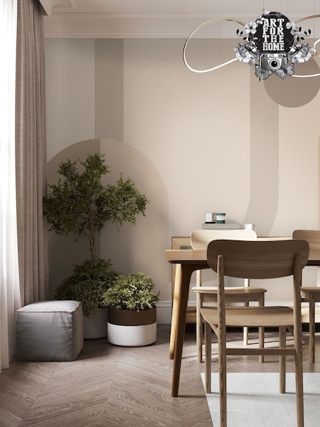 Art For The Home Neutral Oval Geo Pop Fixed Size 4M Mural (AY0990) | £240