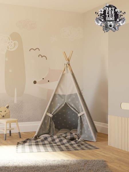Art For The Home Grey Scandi Animals Fixed Size 4M Mural (AY1018) | £240
