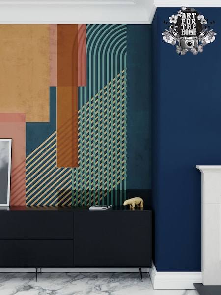 Art For The Home Navy Graphic Fixed Size 3M Mural (AY1022) | £195