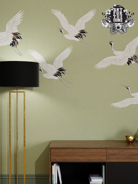 Art For The Home Sage Cranes In Flight Fixed Size 3M Mural (AY1025) | £195