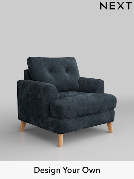 Distressed Velour/Midnight Blue Parker Buttoned Back (AY1031) | £925