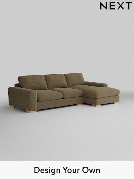 Fine Chenille Easy Clean/Dark Moss Green Houghton Deep Relaxed Sit (AY1039) | £2,325