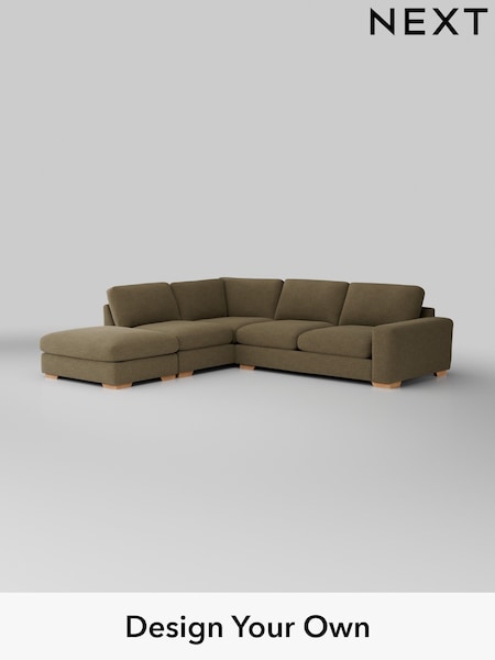Fine Chenille Easy Clean/Dark Moss Green Houghton Deep Relaxed Sit (AY1039) | £2,675