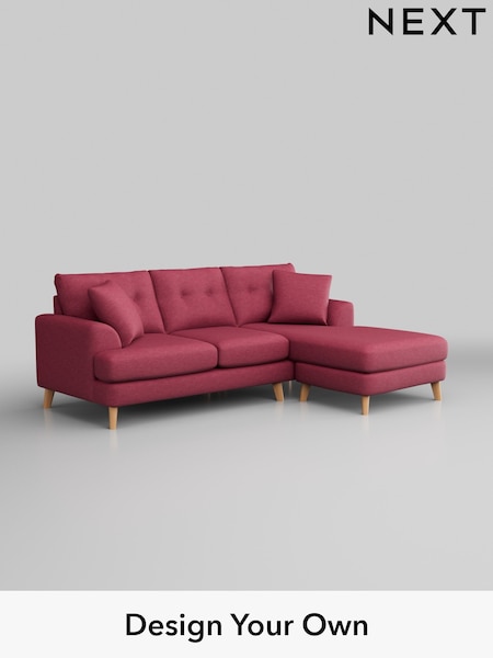Fine Chenille Easy Clean/Mid Raspberry Pink Parker Buttoned Back (AY1053) | £1,850