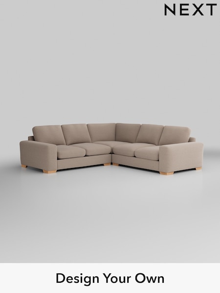 Fine Chenille Easy Clean/Mid Taupe Brown Houghton Deep Relaxed Sit (AY1060) | £2,825