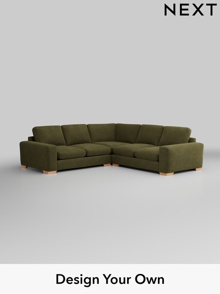 Luxe Chenille Weave/Dark Moss Green Houghton Deep Relaxed Sit (AY1064) | £2,975