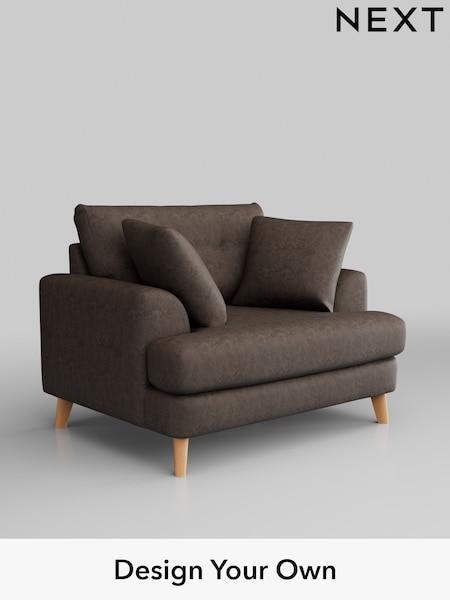 Monza Faux Leather Easy Clean/Peppercorn Brown Parker Buttoned Back (AY1073) | £1,025