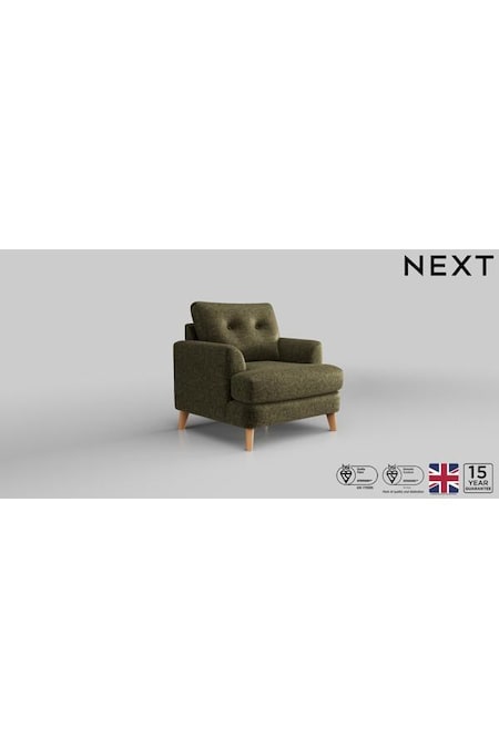 Plush Chenille/Moss Green Parker Buttoned Back (AY1090) | £925