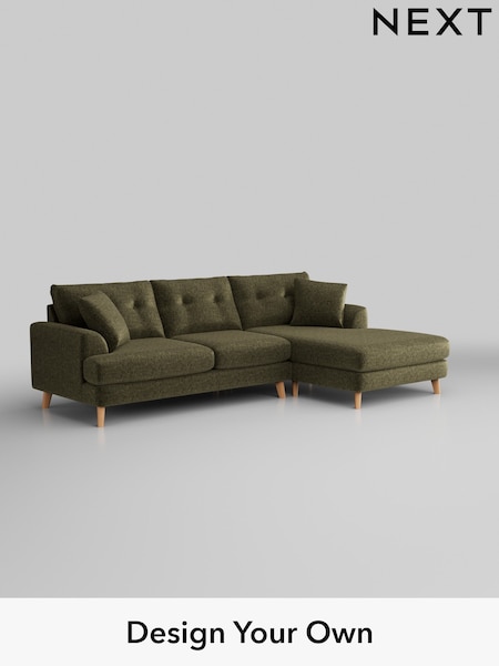Plush Chenille/Moss Green Parker Buttoned Back (AY1090) | £2,350
