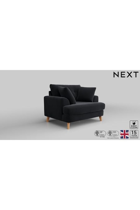 Plush Velvet Easy Clean/Charcoal Grey Parker Buttoned Back (AY1099) | £1,025