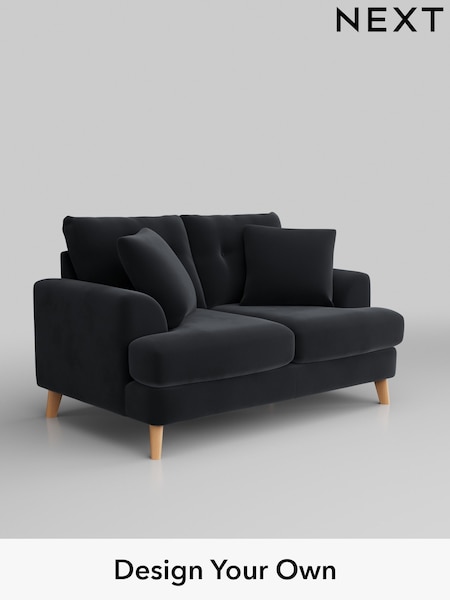 Plush Velvet Easy Clean/Charcoal Grey Parker Buttoned Back (AY1099) | £1,225