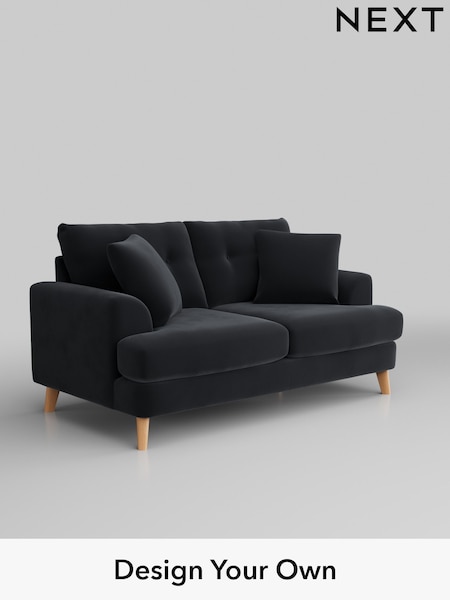 Plush Velvet Easy Clean/Charcoal Grey Parker Buttoned Back (AY1099) | £1,325